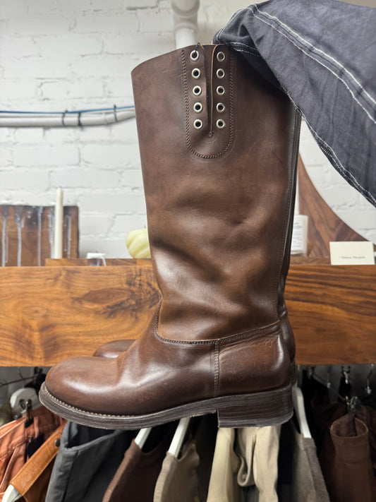 Maison Margiela ‘Roper’ Brown Leather High Cut Riding Boots