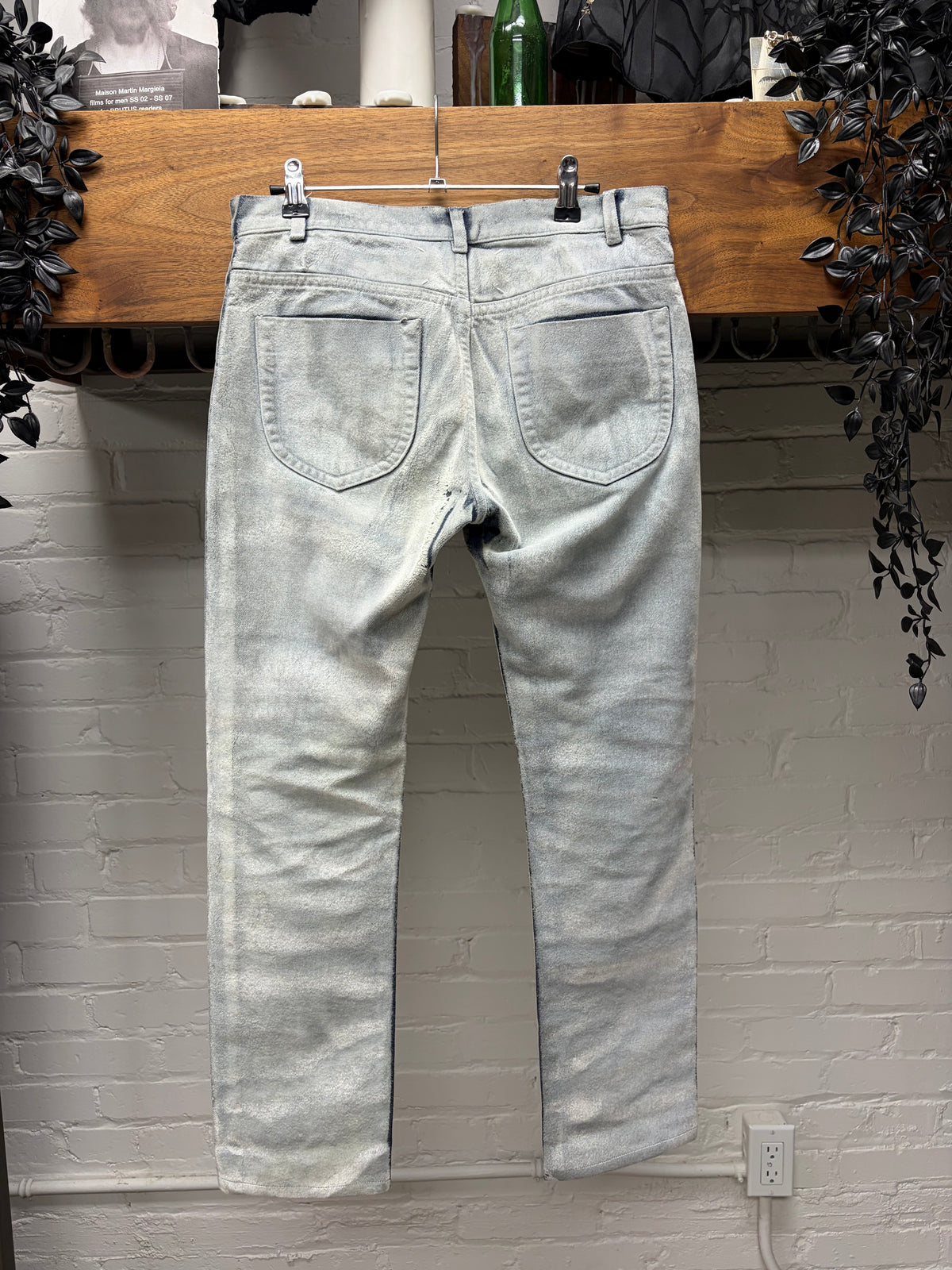 Maison Margiela ‘Paint Coated’ White Skinny Jeans
