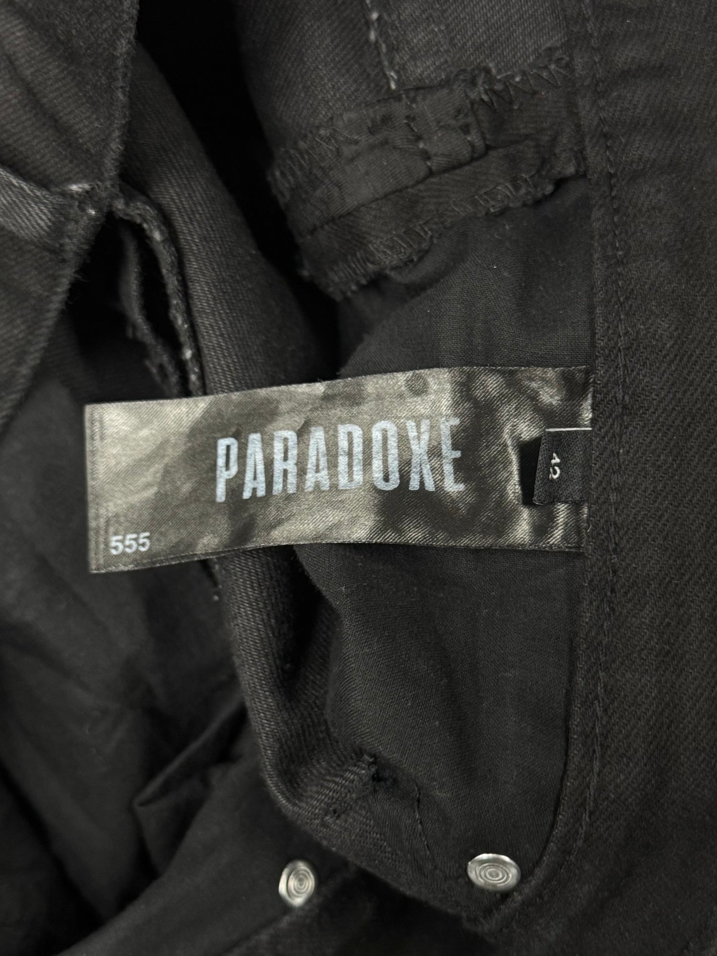 Paradoxe Paris ‘Dead Leaves’ Layered Black Crinkle Denim
