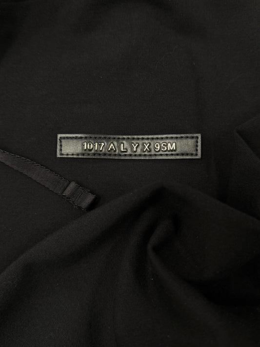 Alyx Studios ‘Leather Appliqué’ Black Zip-Up Hoodie