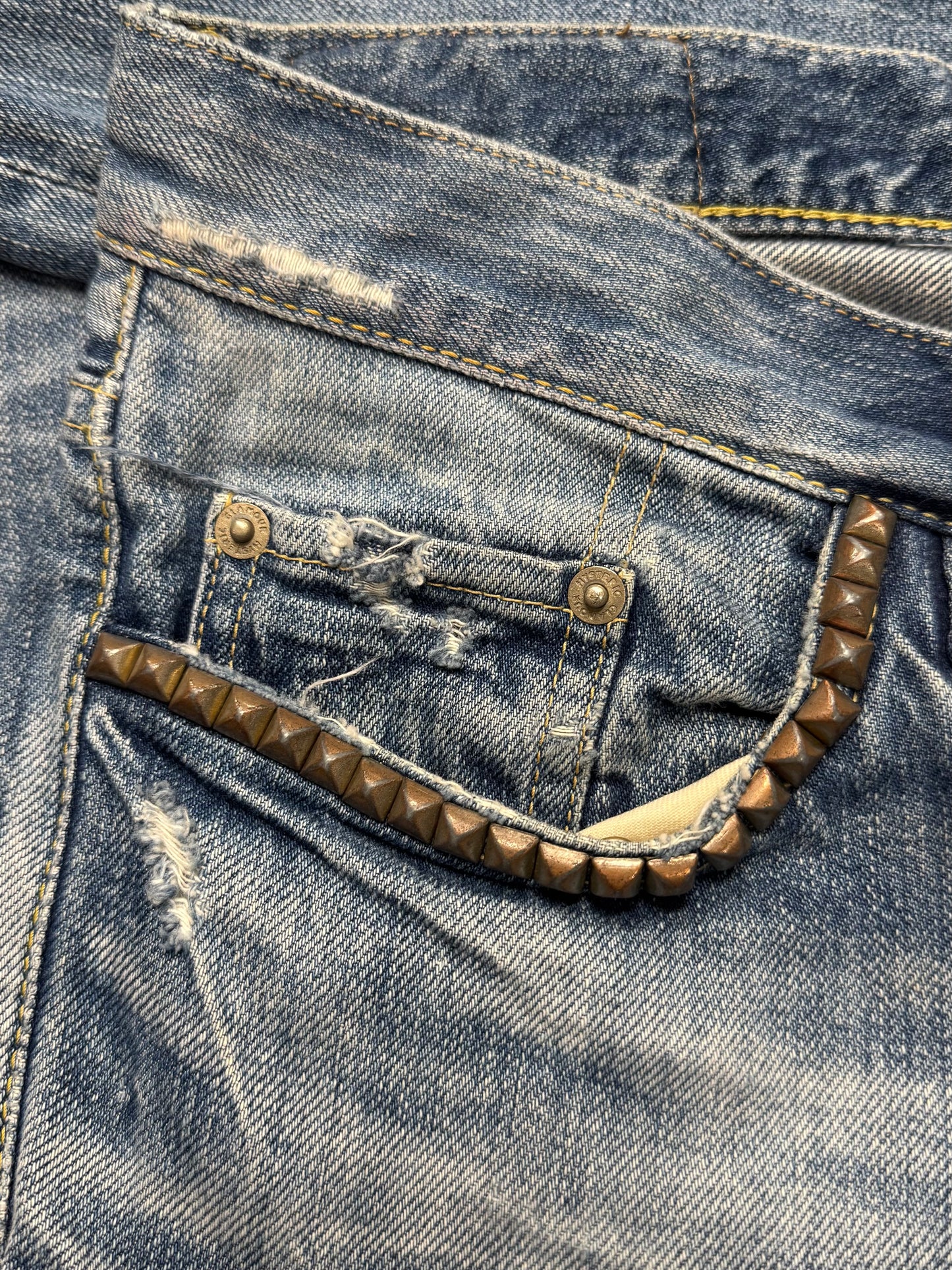 Hysteric Glamour ‘Studded’ Distressed Blue Skinny Denim