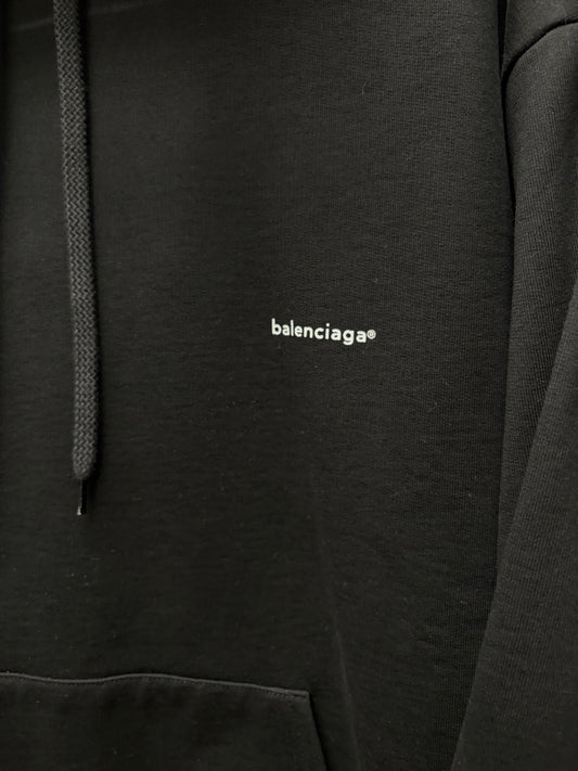 2018 Balenciaga ‘Minimal Logo’ Black Pullover Hoodie