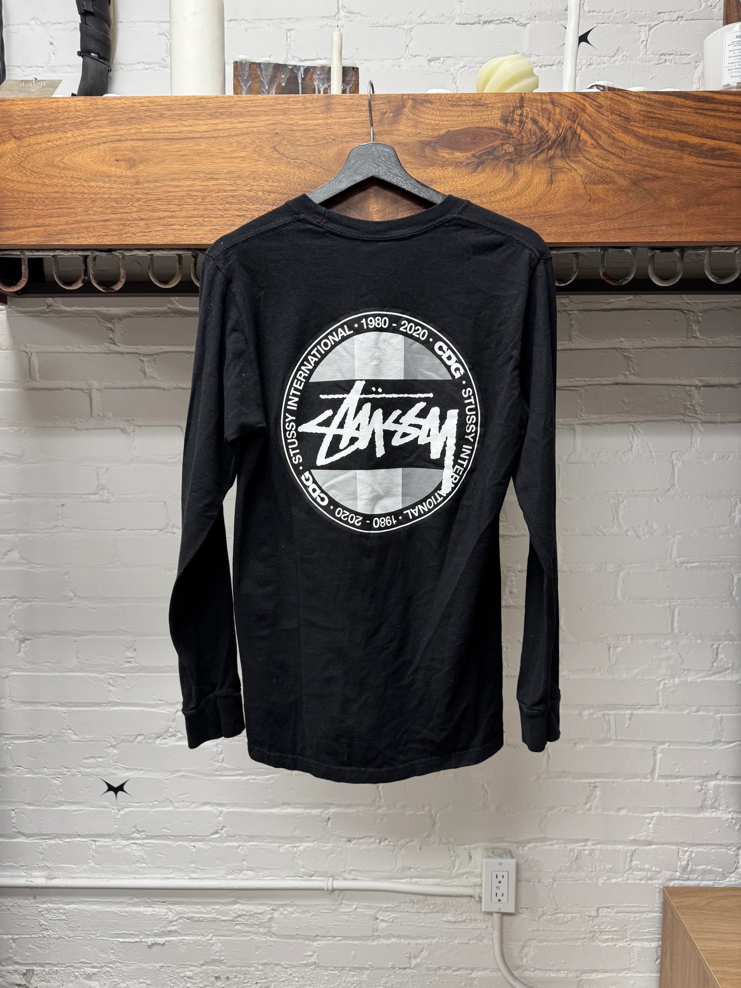 Comme Des Garçons x Stussy Black Logo Long Sleeve Shirt