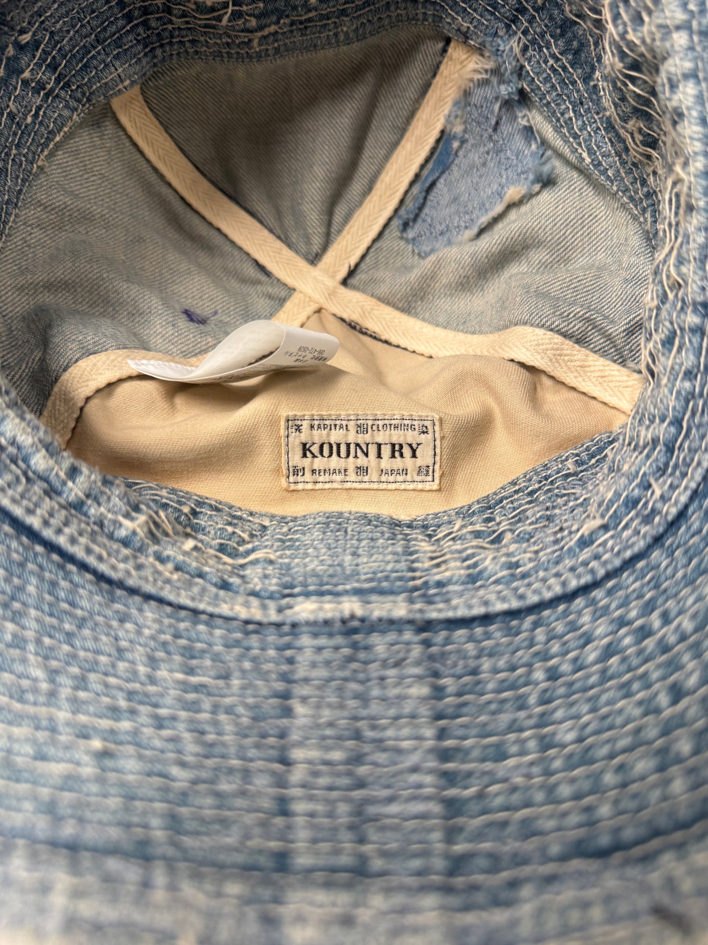 Kapital ‘Old Man & The Sea’ Sashiko Repaired Denim Bucket Hat