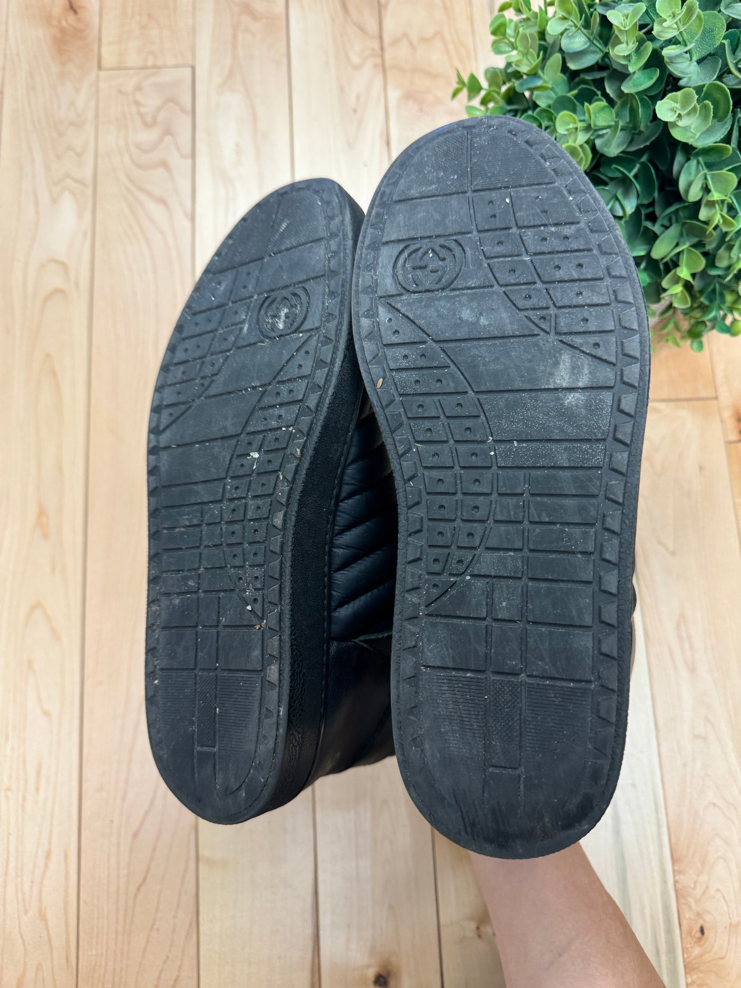 Gucci ‘Hudson’ Black Leather High Top Sneakers