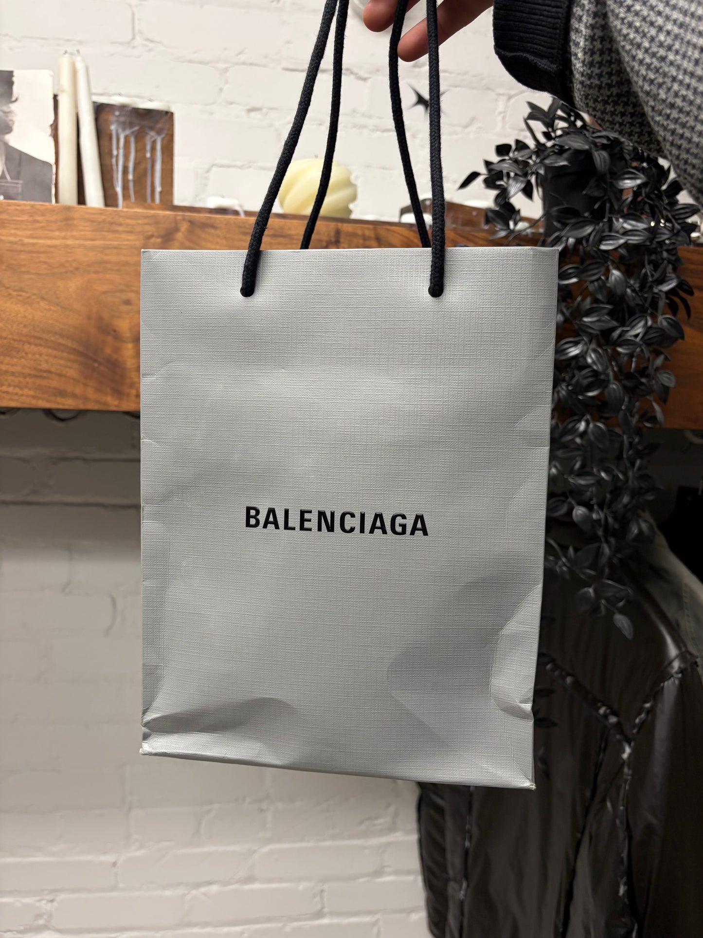 Balenciaga ‘Neo Classic’ Black Croc Embossed Leather ‘Mini-City’ Tote With Crossbody Strap