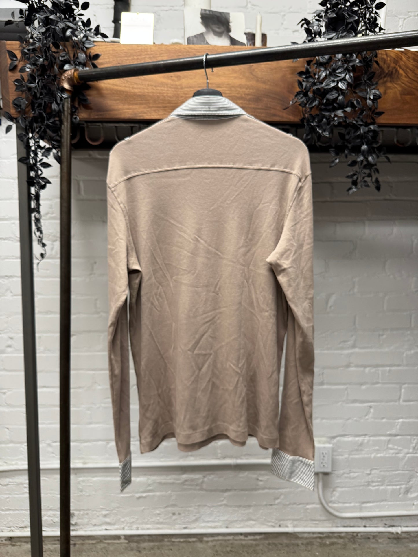 Dolce & Gabbana Cashmere/Pinstripe Brown Rugby Shirt