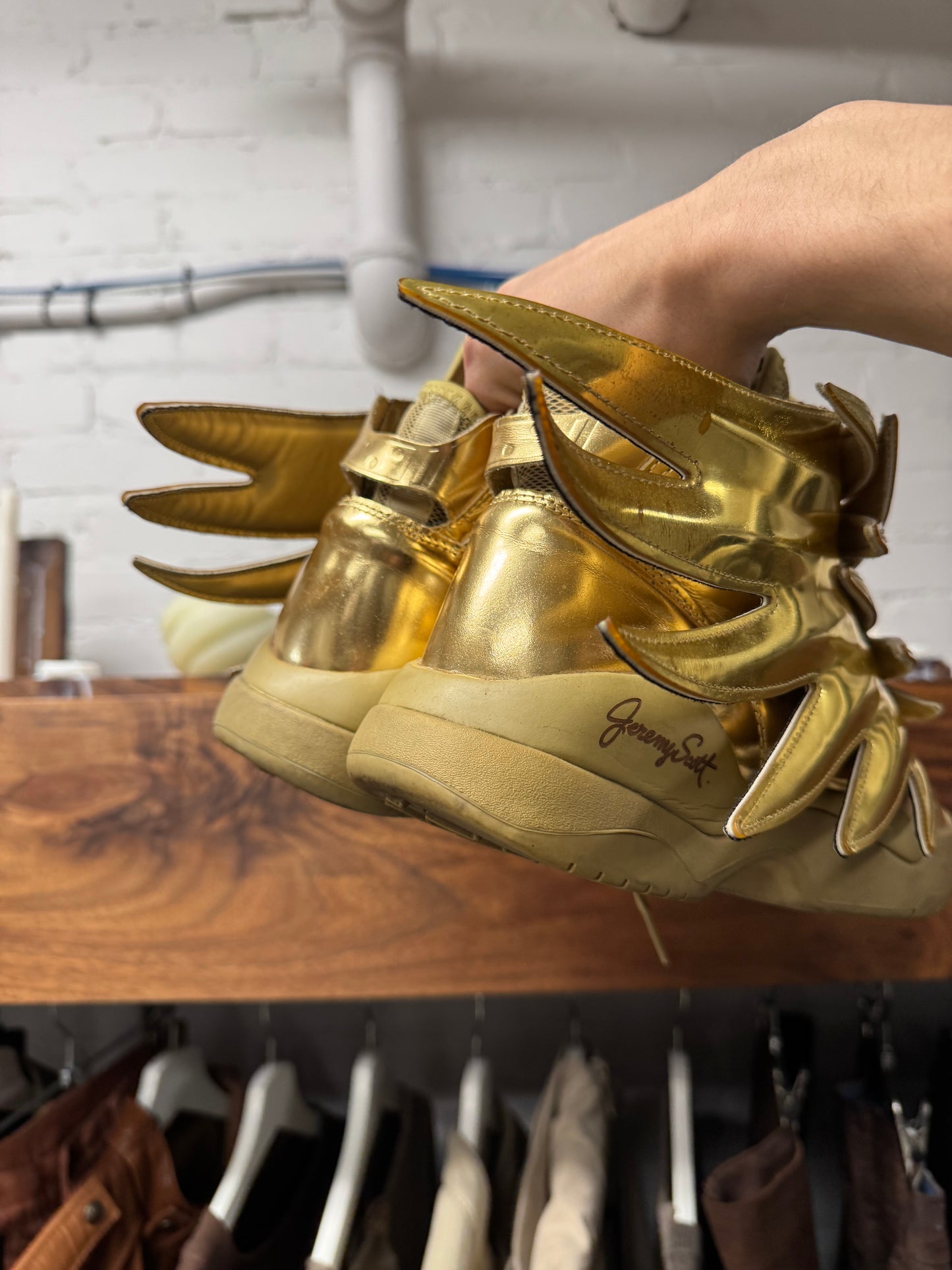 Jeremy Scott x Adidas ‘Wings 3.0’ Gold High Top Sneakers