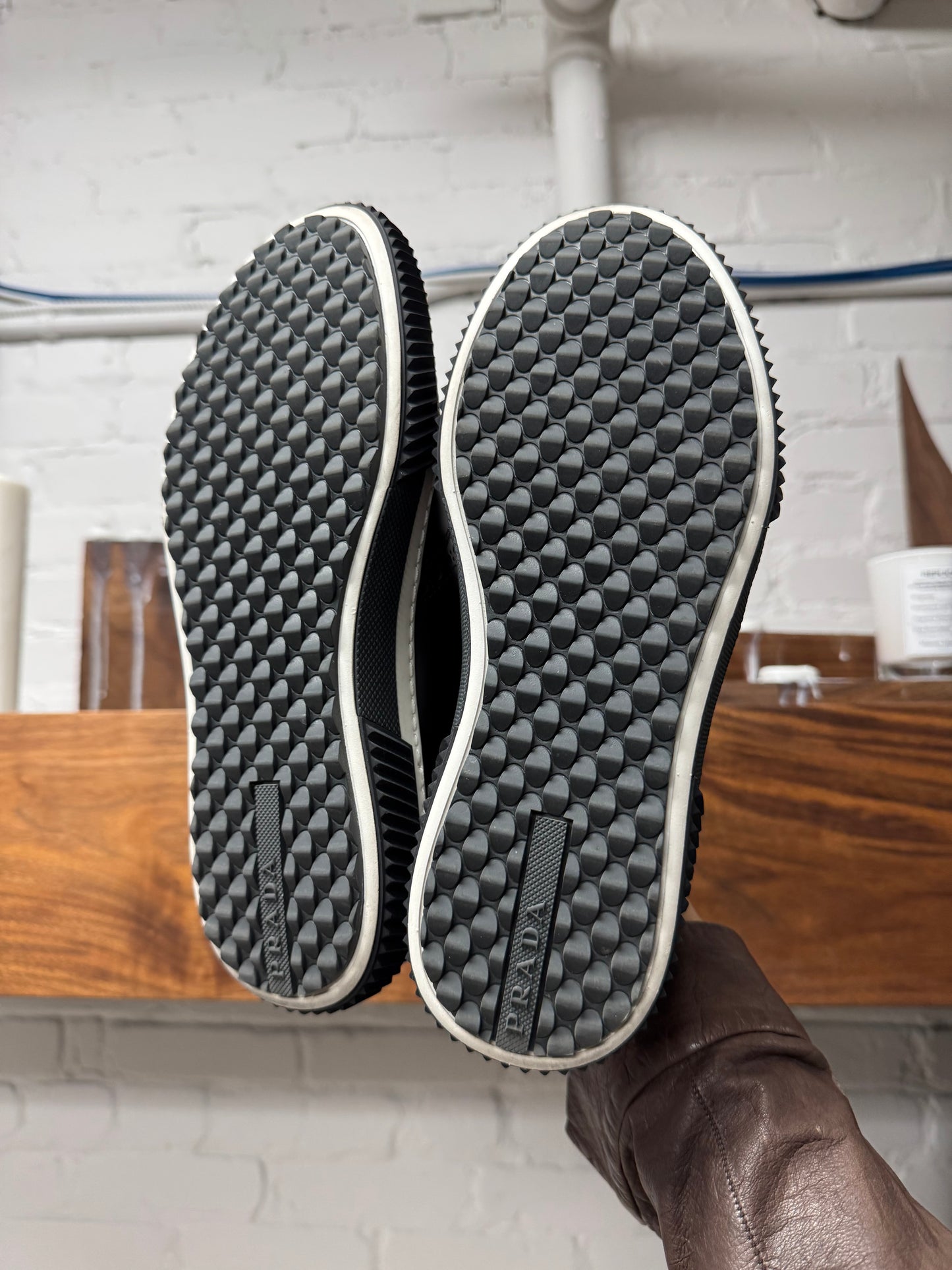 Prada ‘Stratus’ Slip On Brogue Leather Sneakers