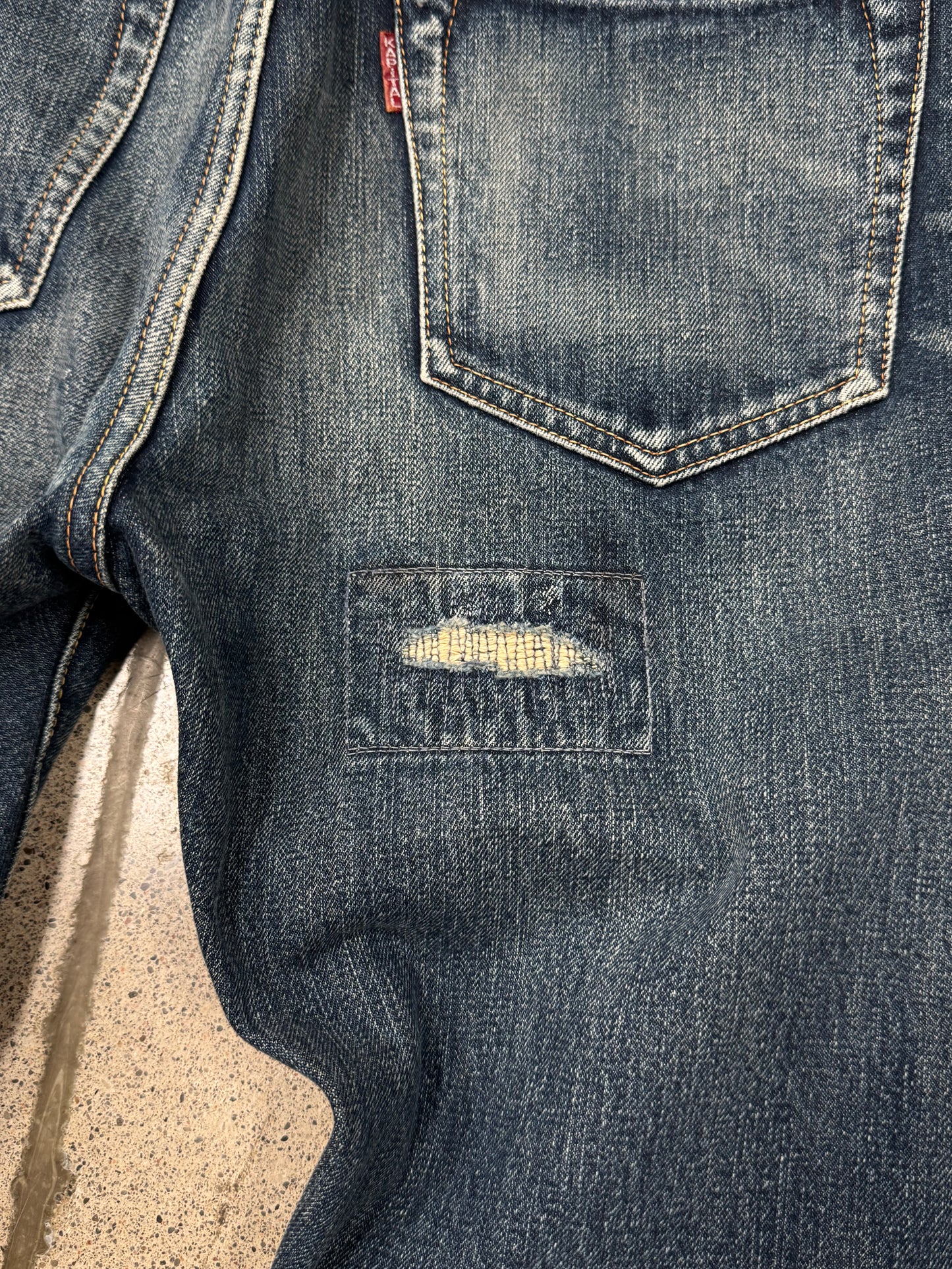 Kapital Sashiko Repaired Flared Bootcut Denim