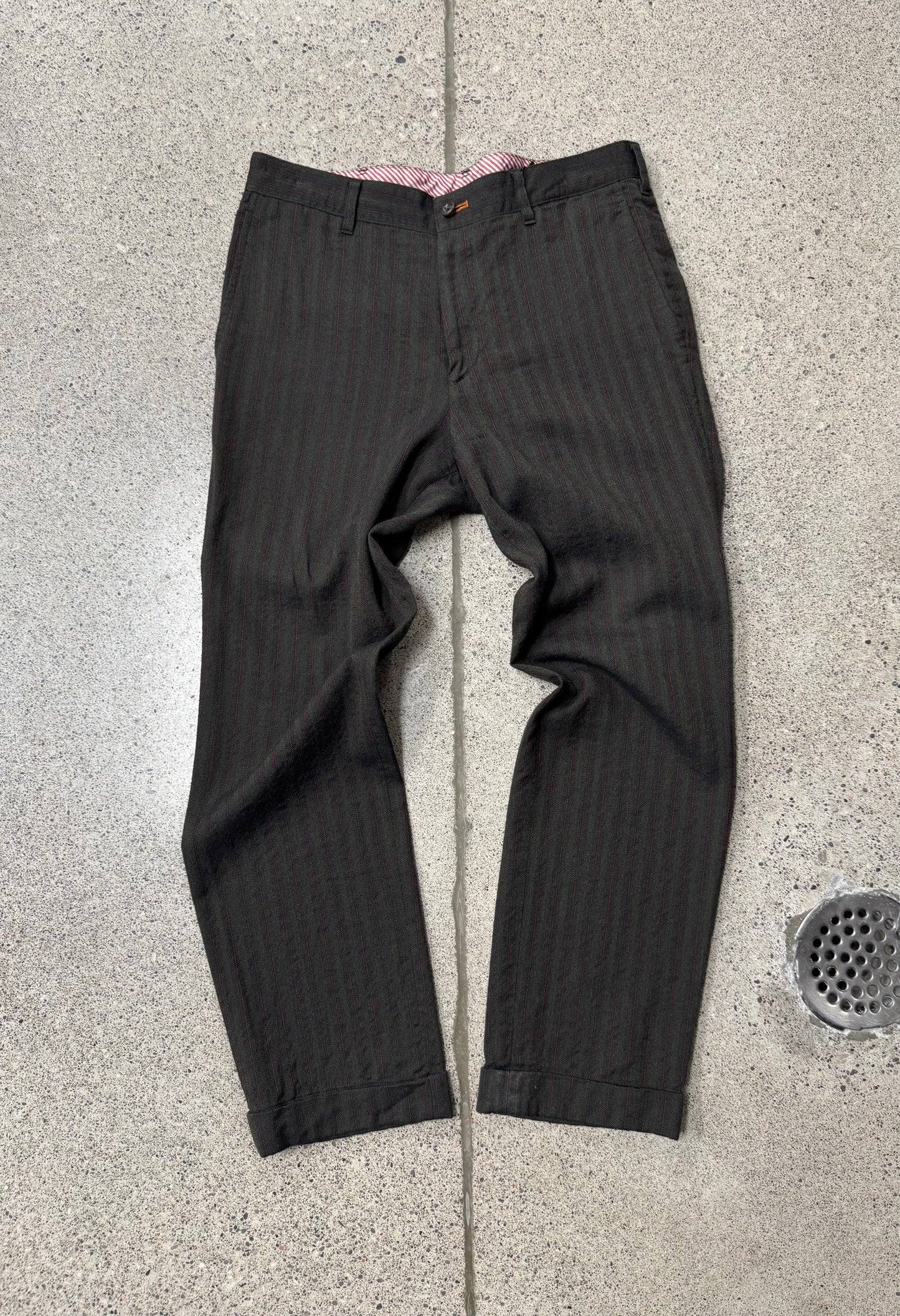 Comme Des Garçons Homme Pinstripe Trousers