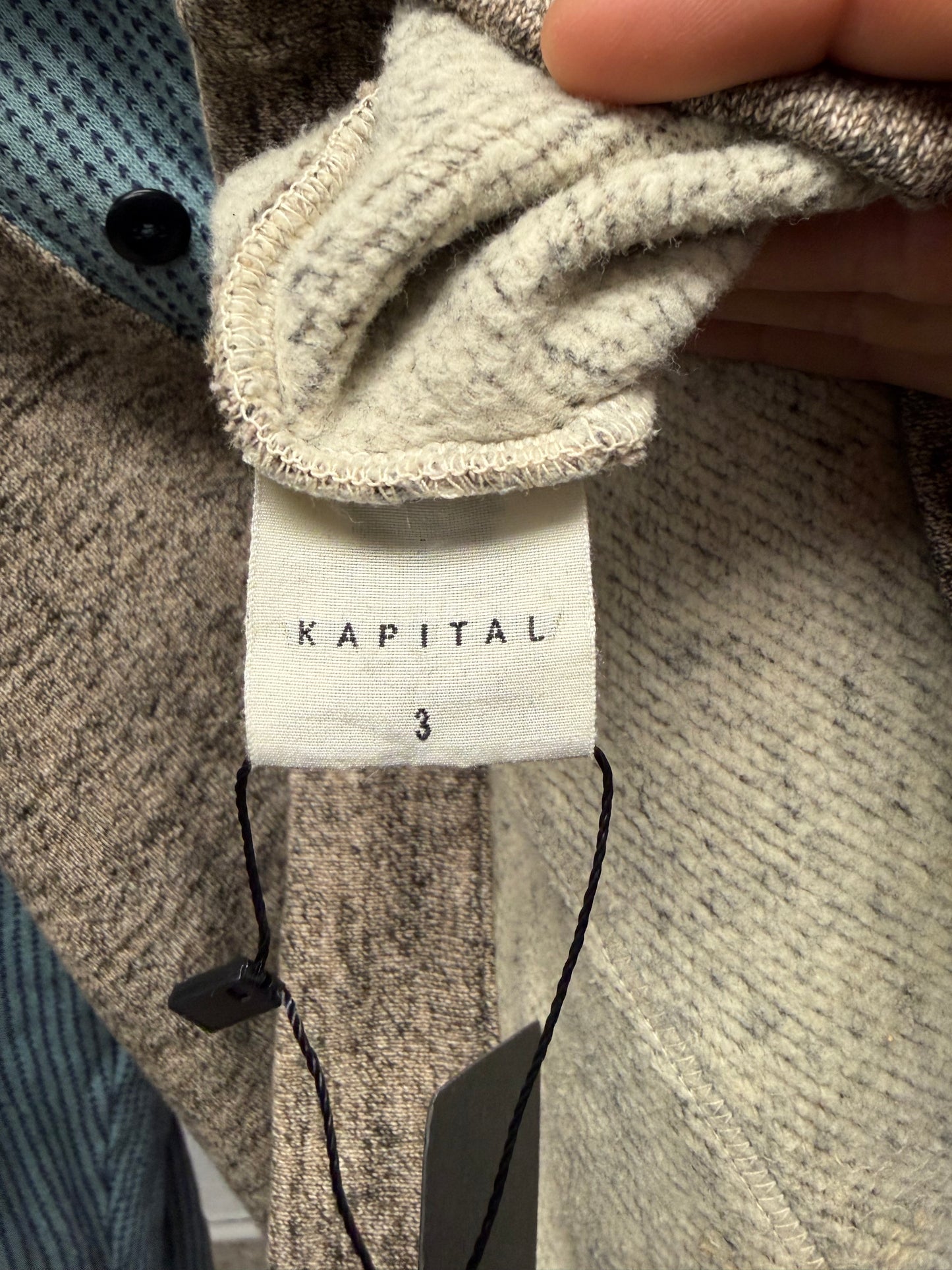 Kapital Indigo Blue Two Tone Button Closure Hoodie