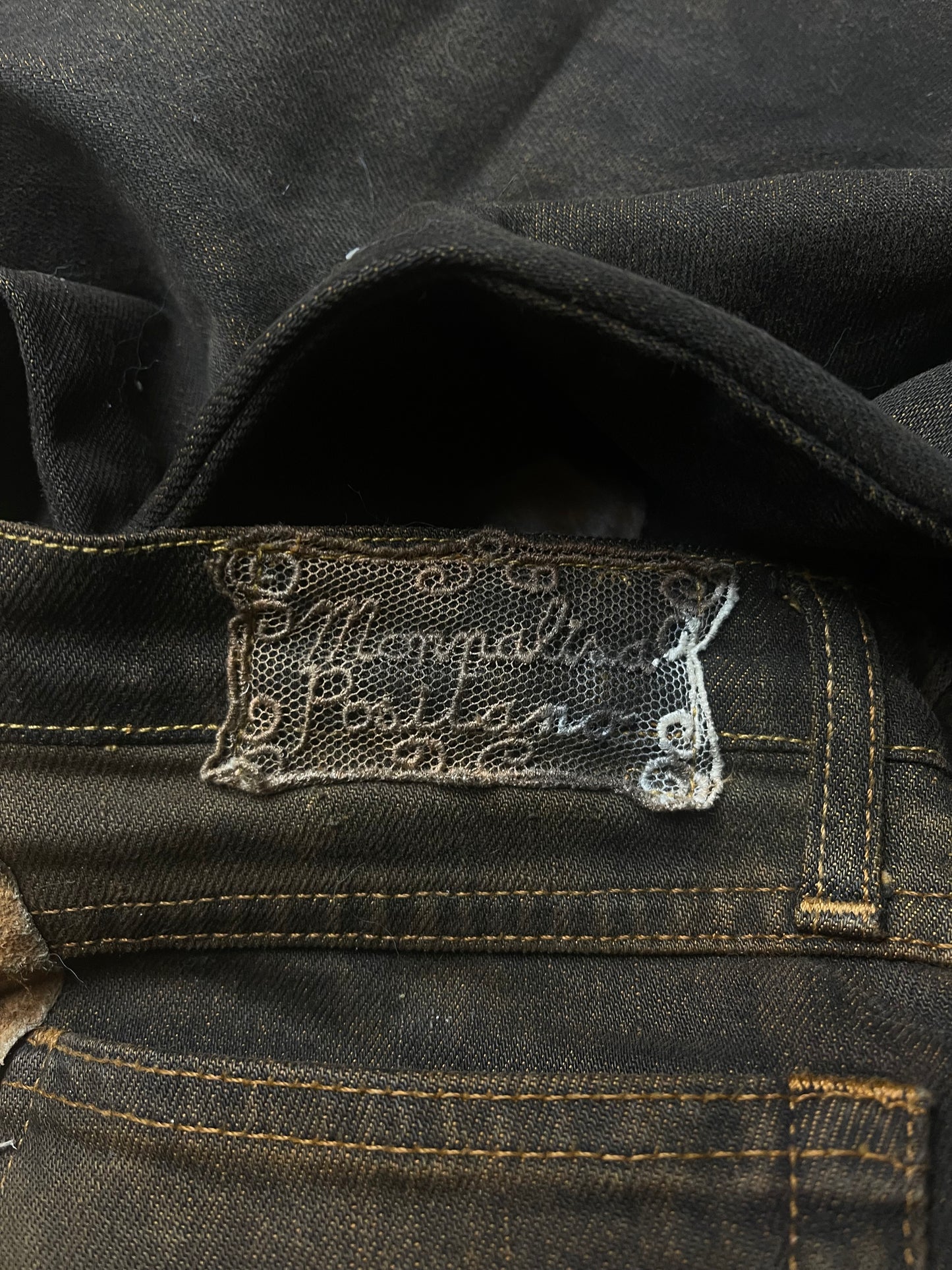 Vintage Monalisa Posttiano Patchwork Flared Denim