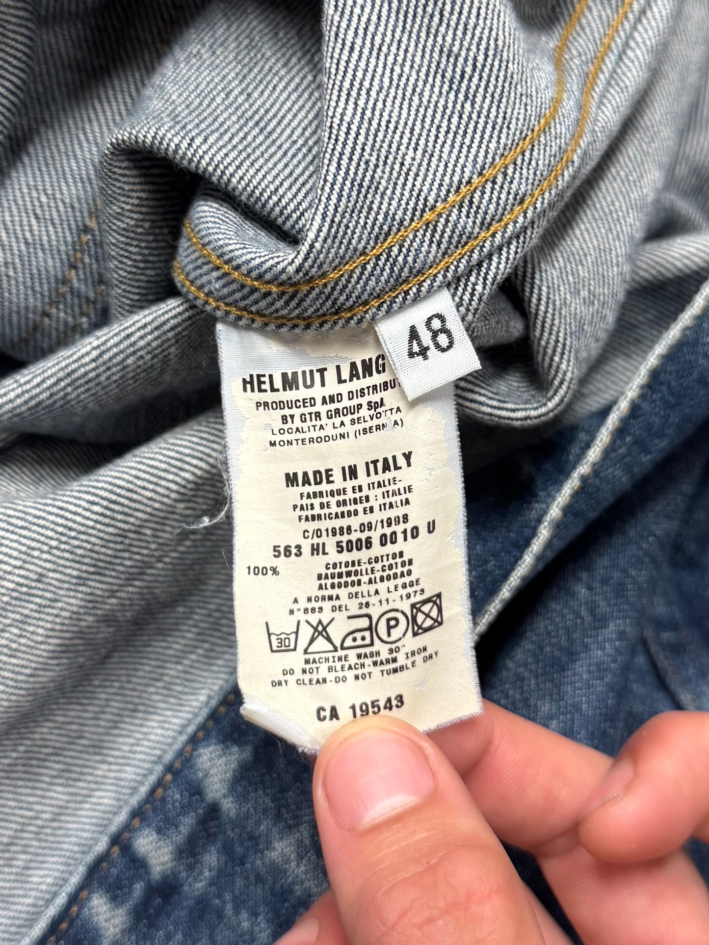 1998 Helmut Lang ‘Classic Wash’ Blue Denim Trucker Jacket