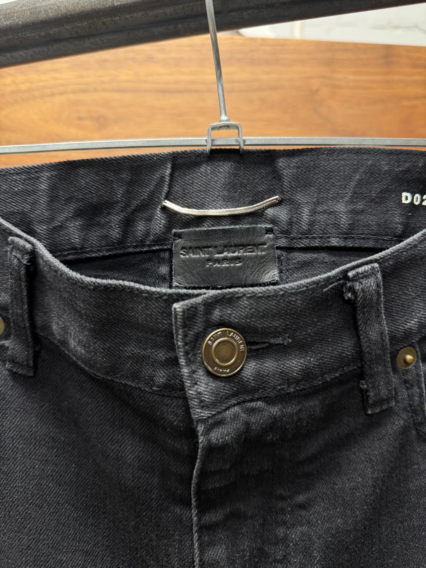 2015 Saint Laurent by Hedi Slimane ‘D02’ Distressed Knee Blowout Skinny Denim