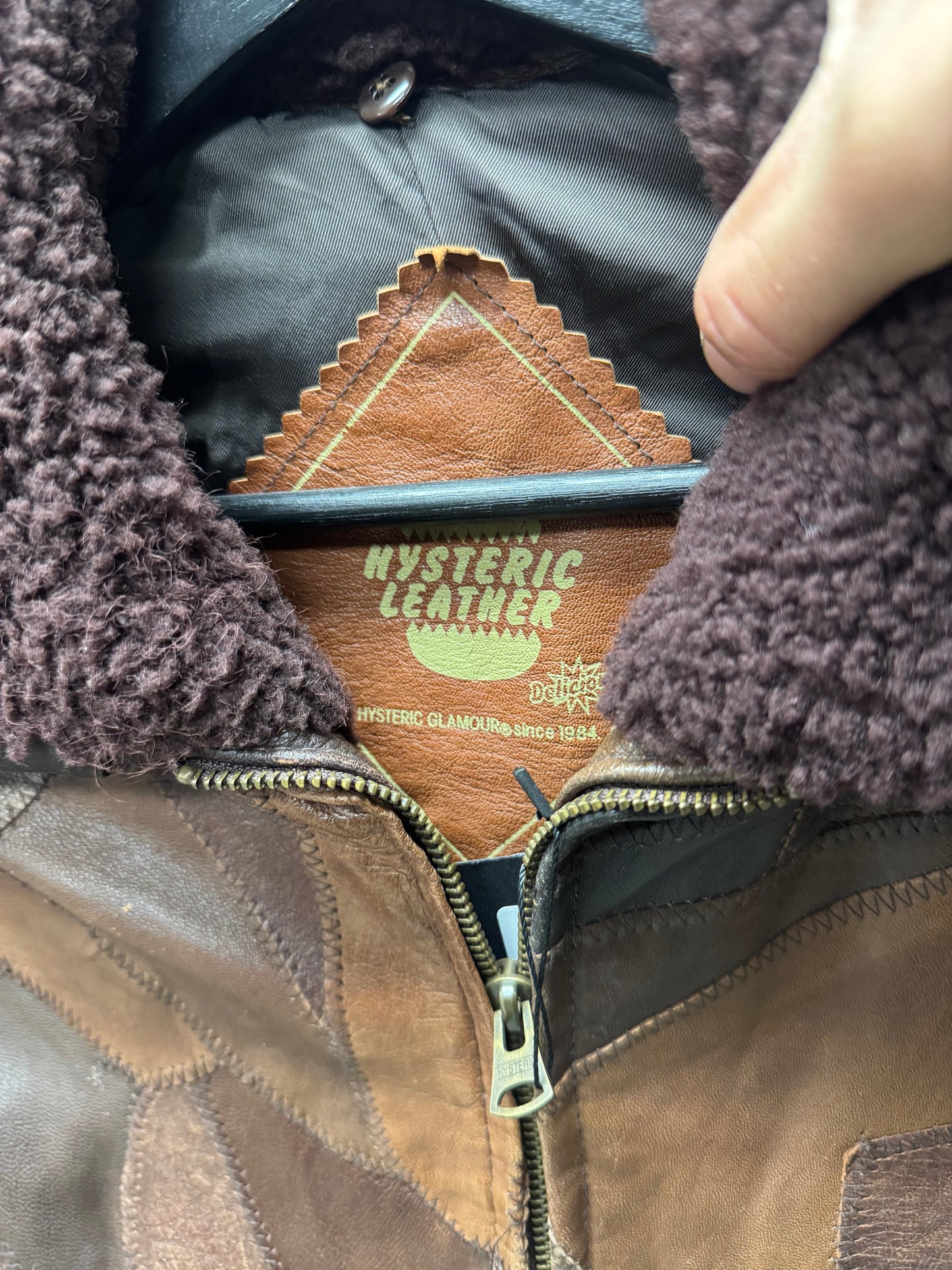 Vintage 90s Hysteric Glamour Leather Patchwork Jacket