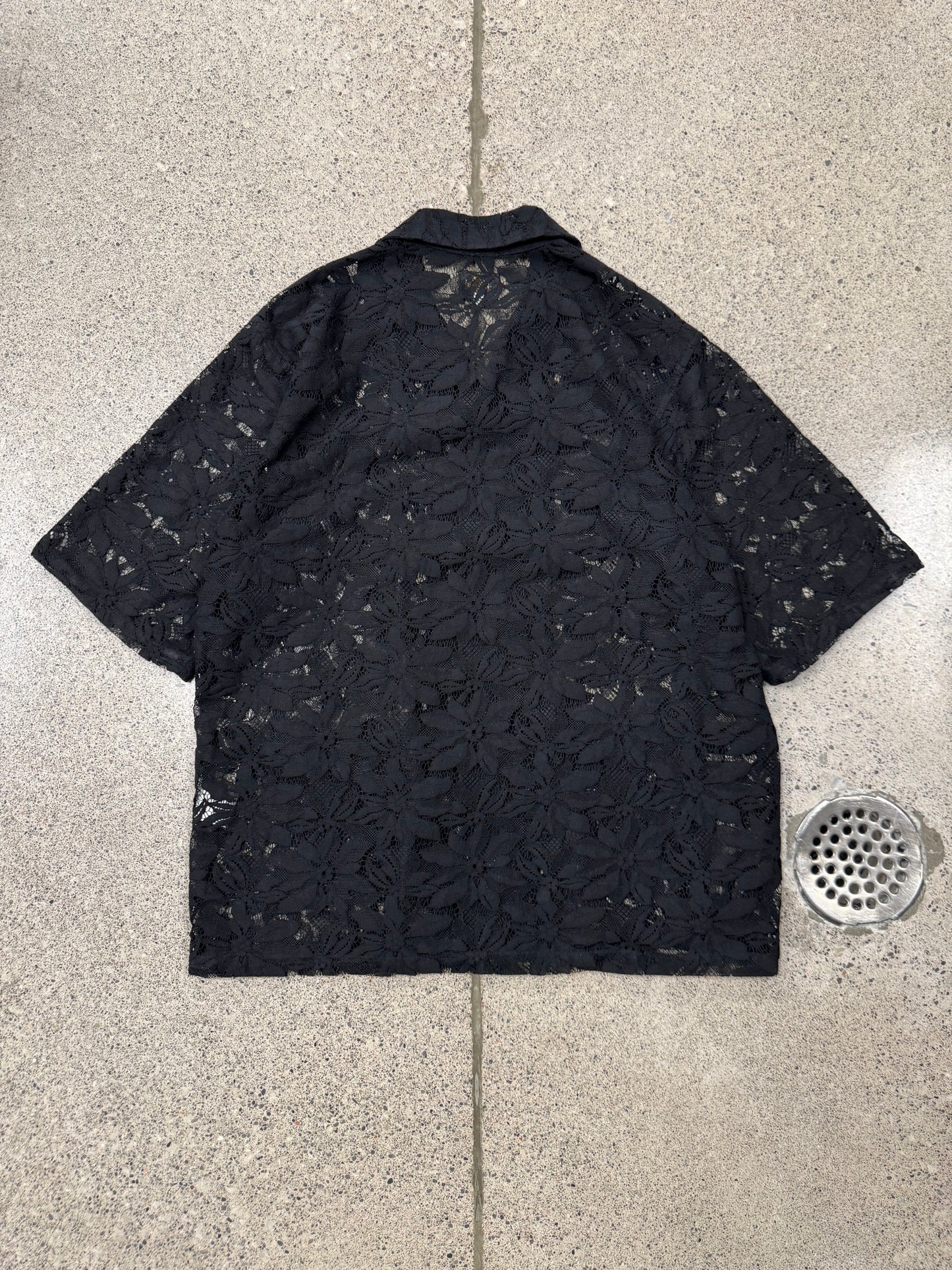 Needles Black Lace Camp Collar Shirt