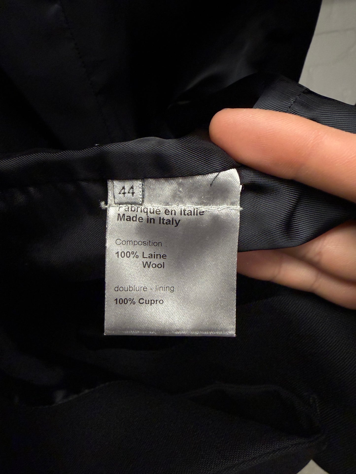 Dior Homme Black Wool Shoulder Padded Formal Vest