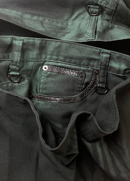Semantic Design Washed Green Flared Denim