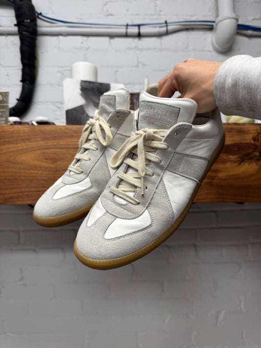 Maison Margiela G.A.T. White Leather/Gum Sole Low Top Sneakers