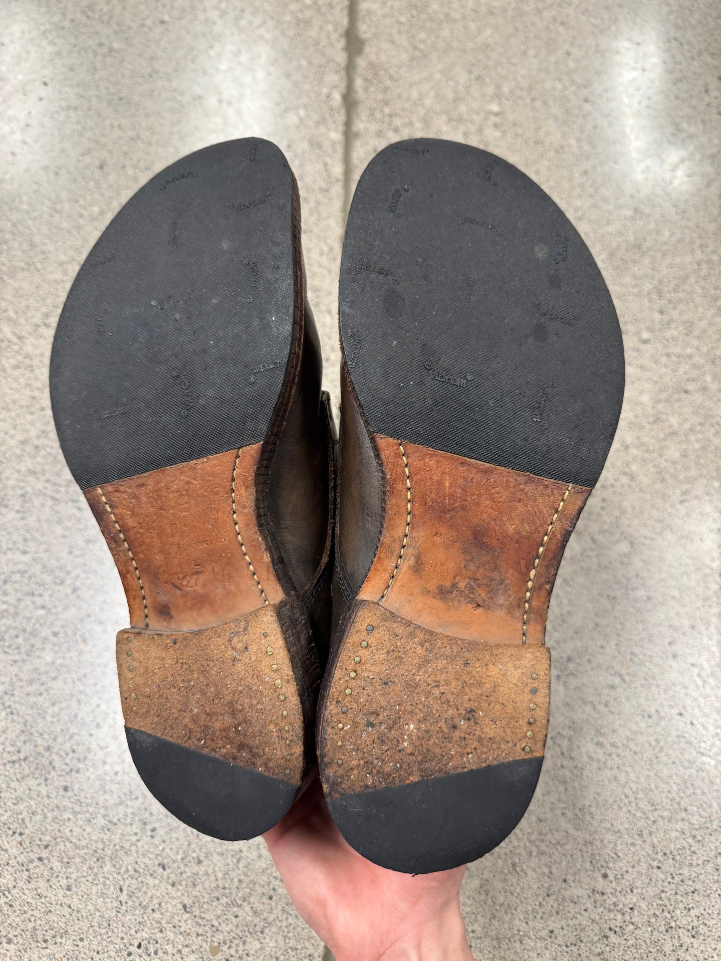 Mihara Yasuhiro Brown Calfskin Leather Combat Boots
