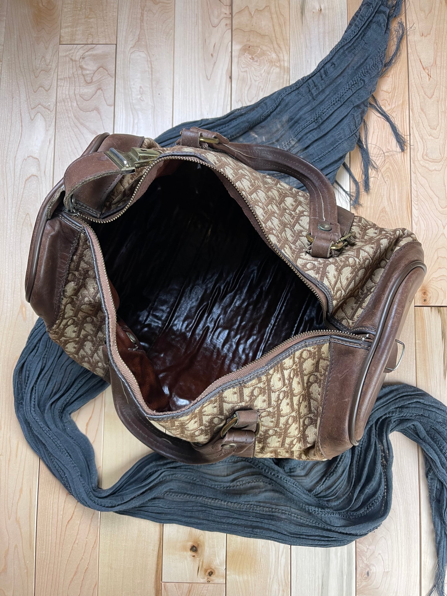Vintage Dior ‘Trotter’ Monogram Brown Full Size Duffel Bag
