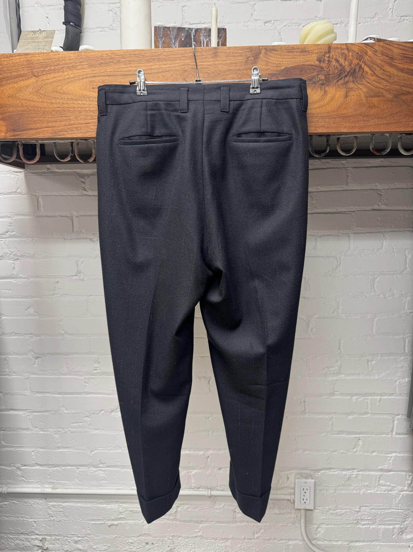 Ann Demeulemeester Pinstripe ‘Balloon Cut’ Wool Trousers