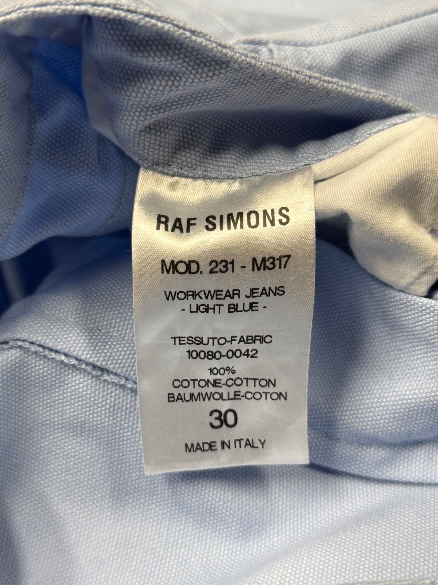 SS2023 Raf Simons Baby Blue Wide Leg Denim