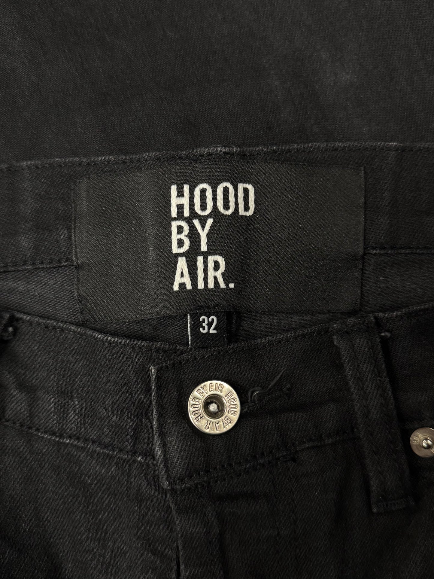 Hood by Air ‘Spellout Logo’ Zipper Knee Denim