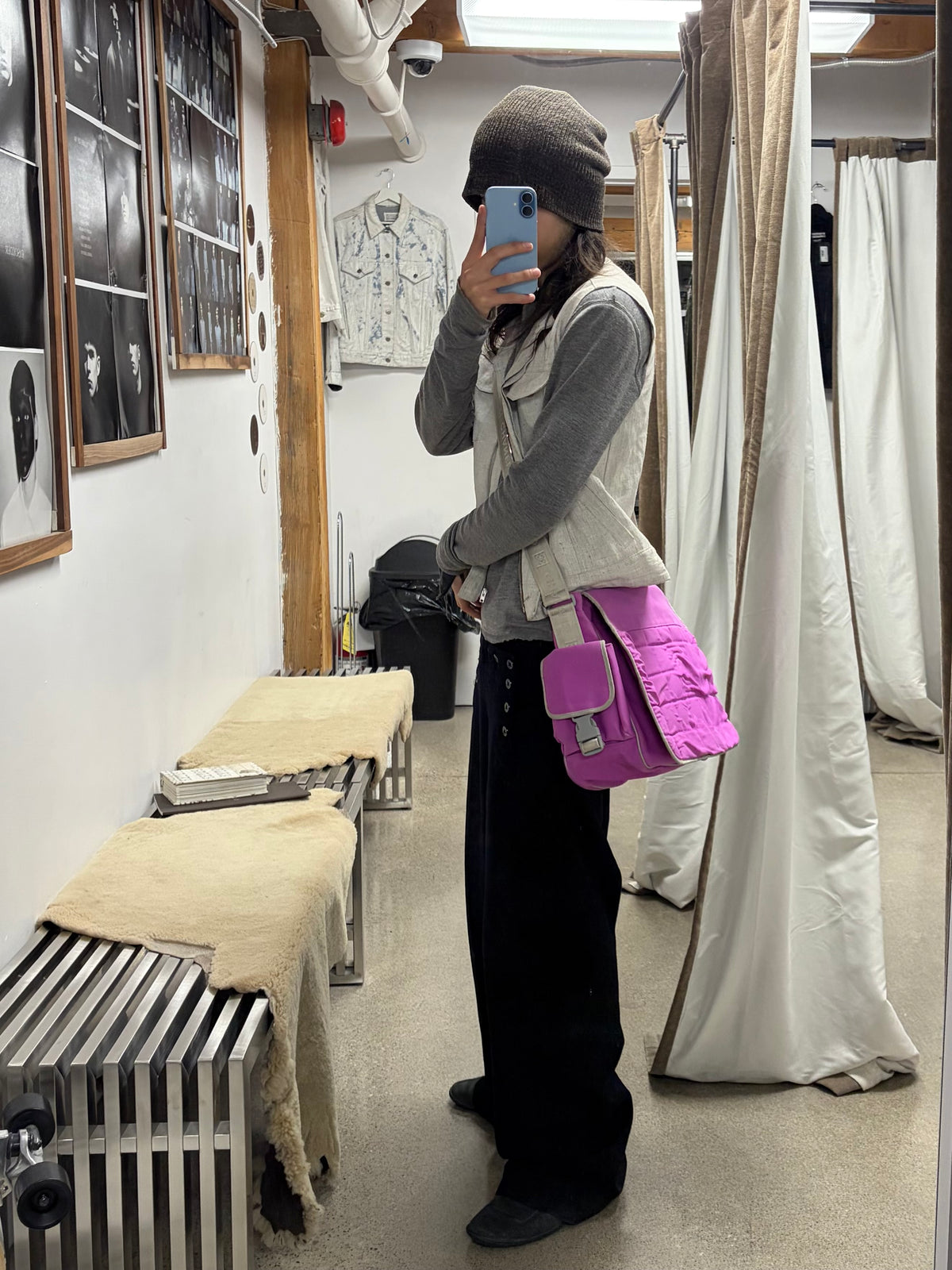 Chanel Sport Quilted Nylon Purple Crossbody/Shoulder Sling Bag
