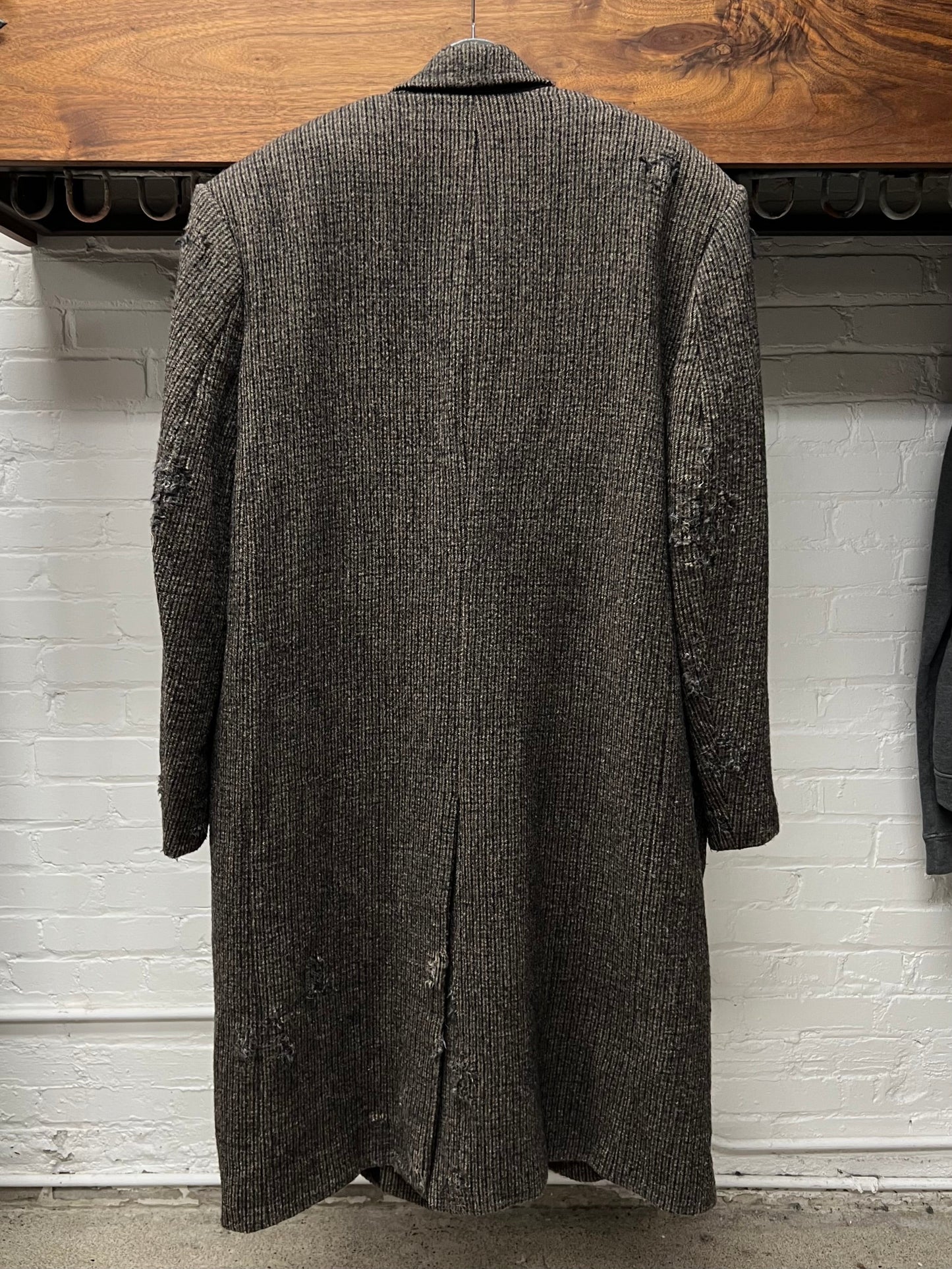 AW2021 Balenciaga Oversized ‘Shoulder-Pad’ Wool/Tweed Distressed Overcoat