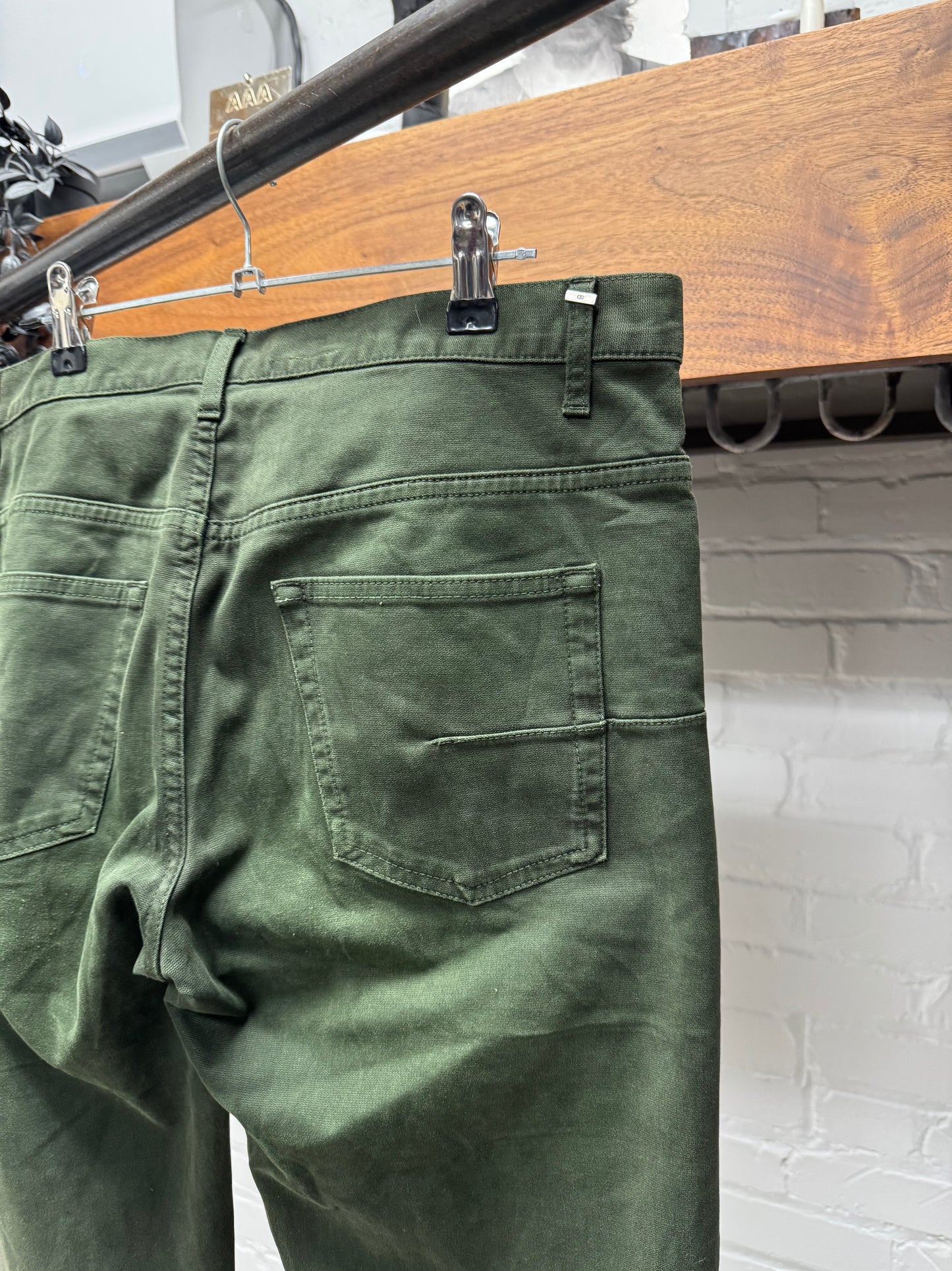 Dior Homme ‘Unaltered’ Murky Green Skinny Distressed Denim