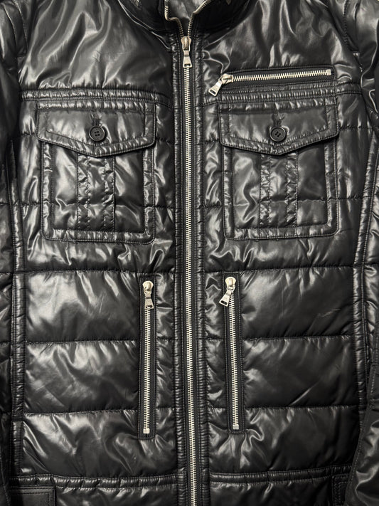 Neil Barrett Down Filled Black Moto-Biker Jacket
