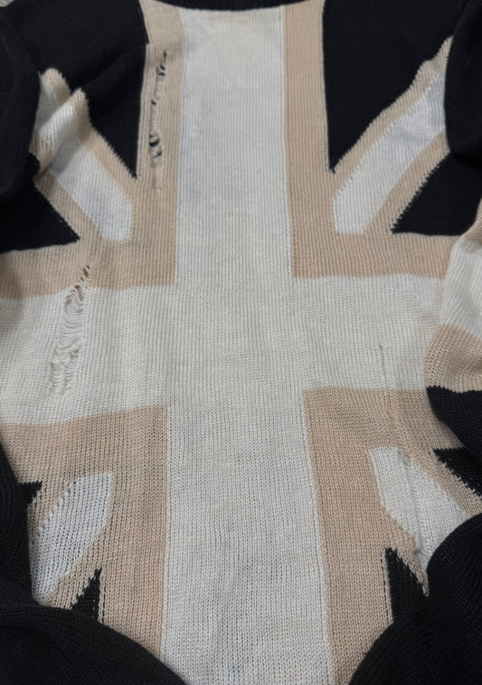 SS2010 Balmain ‘Union Jack’ Distressed Flag Knit Sweater