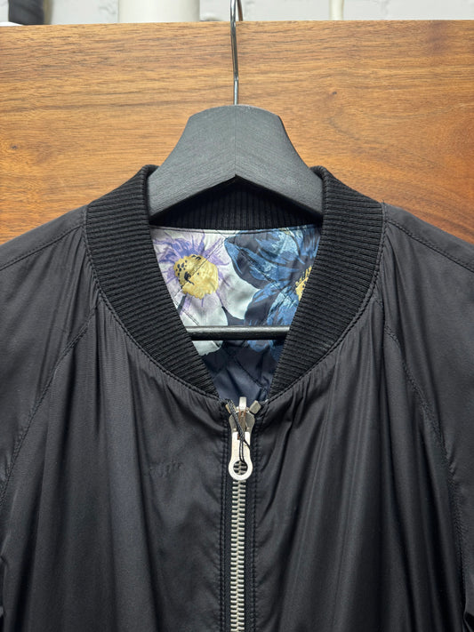 Dries Van Noten Reversible Black/Floral Print Bomber Jacket