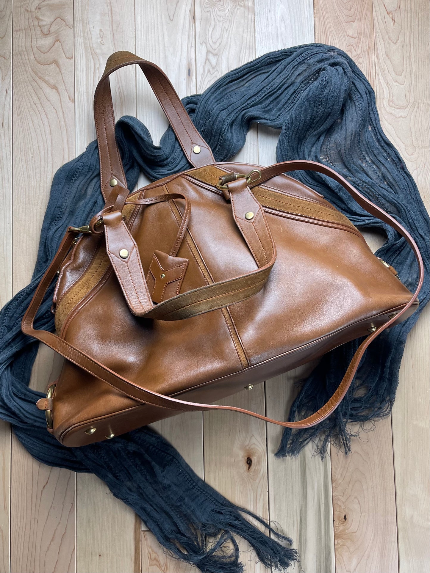 2000s YSL ‘Muse’ Brown Leather Crossbody/Shoulder Bag