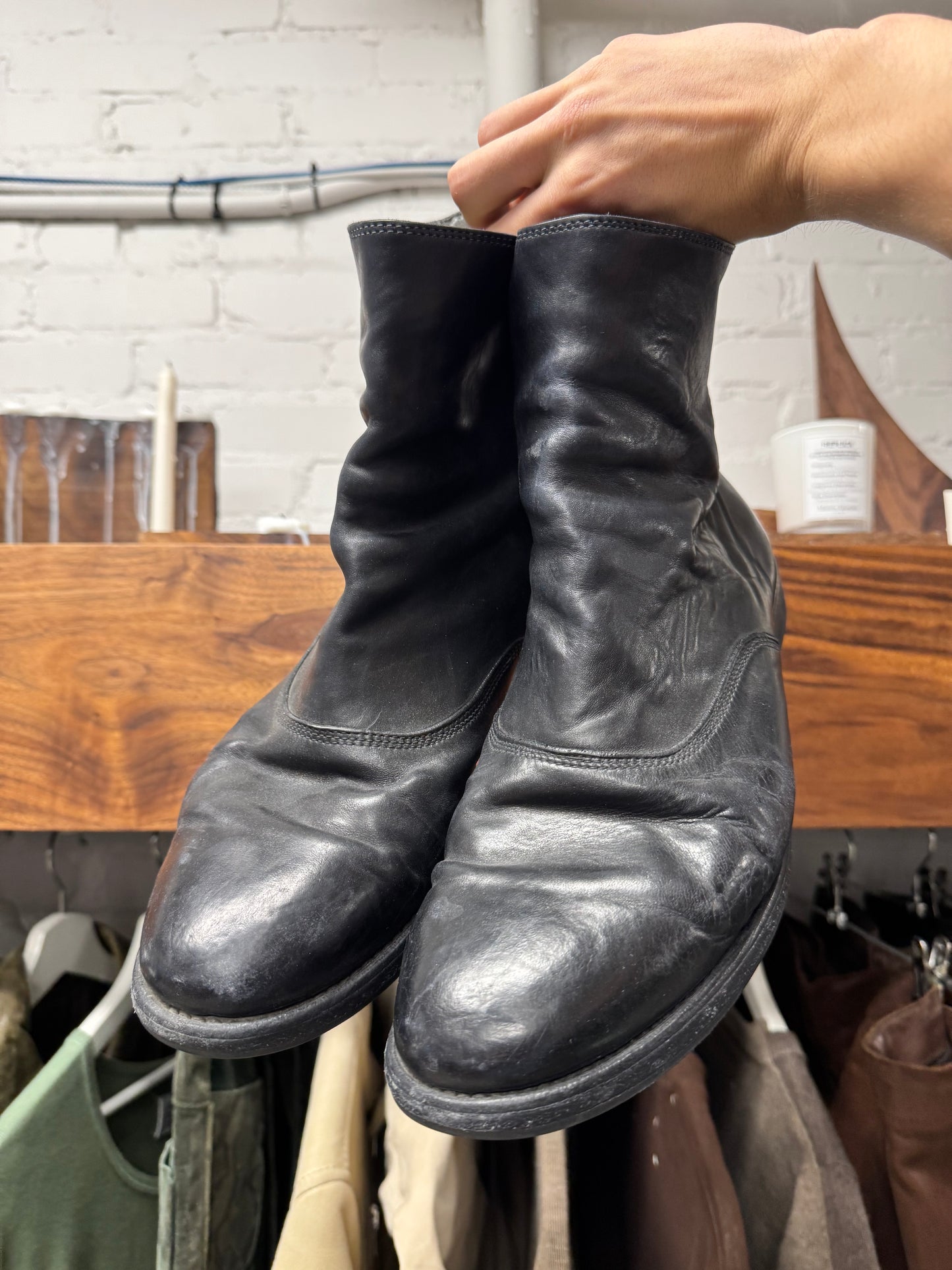 Guidi 988 Calf Leather ‘Back-Zip Low Heel Boots