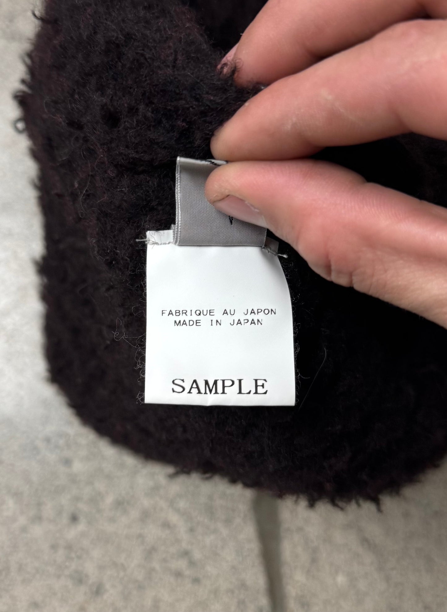SAMPLE Yohji Yamamoto ‘Beetroot’ Purple Pompom Beanie