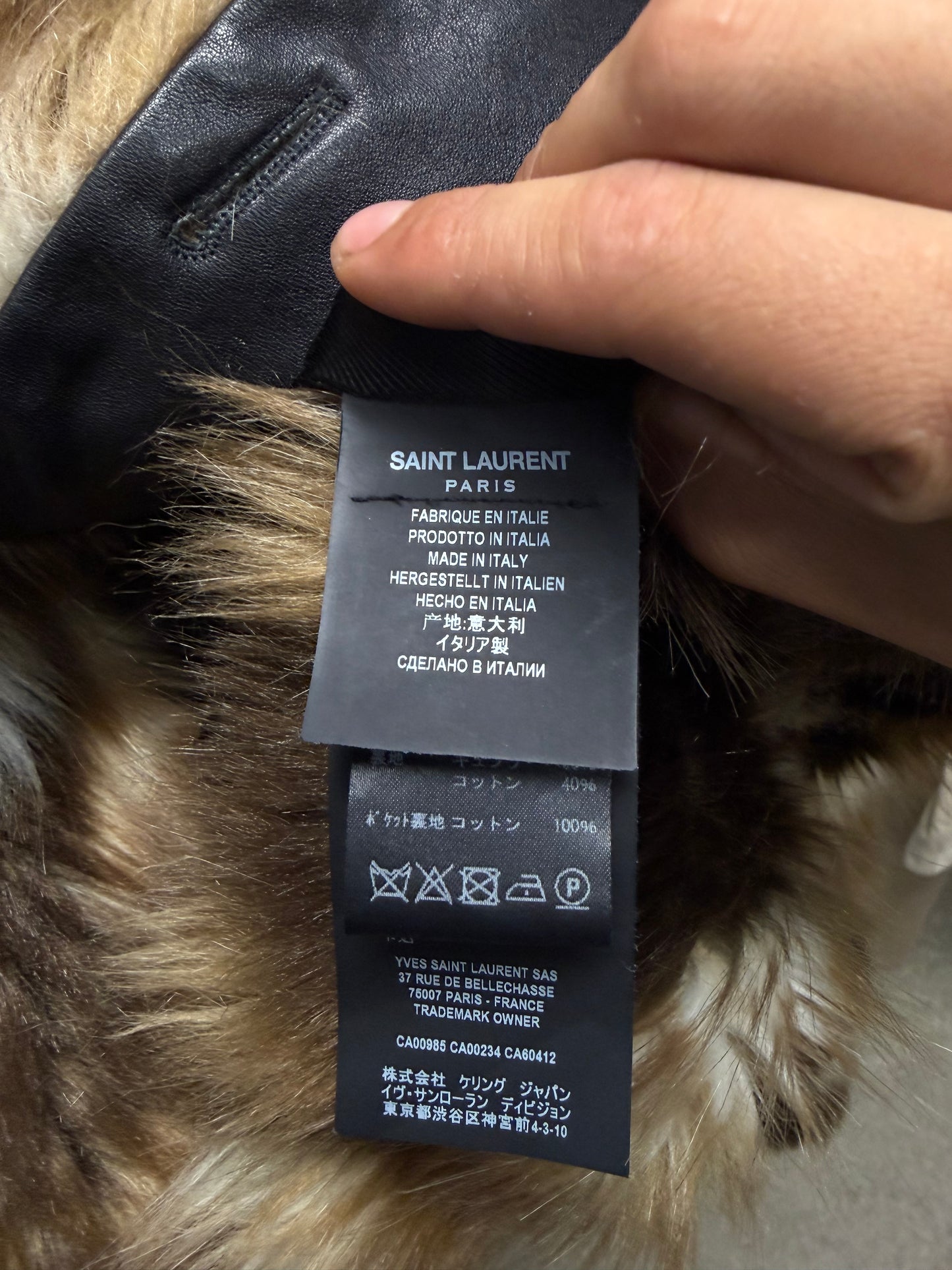 2019 Saint Laurent By Anthony Vacarello Faux Fur Heavyweight Brown Jacket