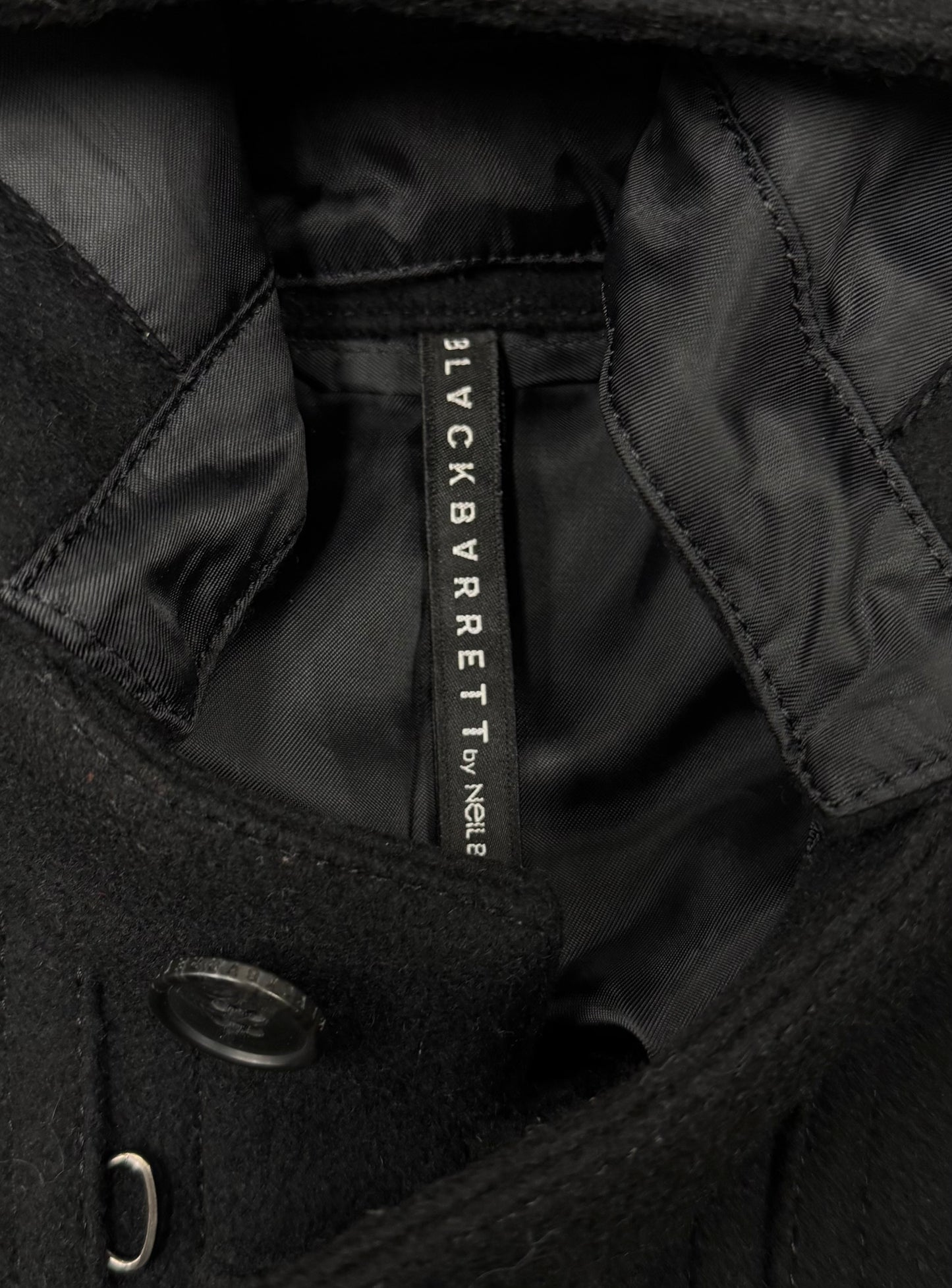 Neil Barrett ‘Toggle Closure’ Black Hooded Wool Jacket