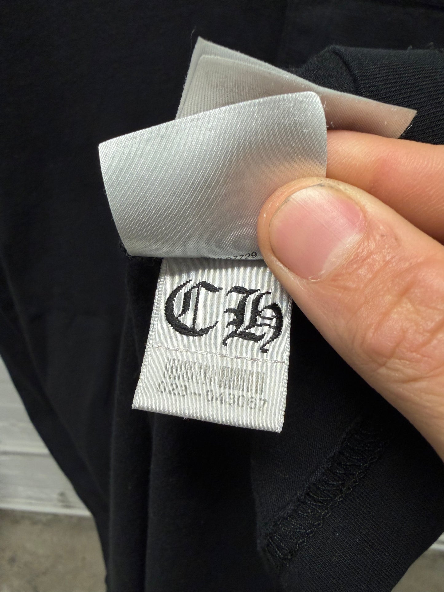 Chrome Hearts ‘Scroll Neck’ Black Ringer Short Sleeve Shirt