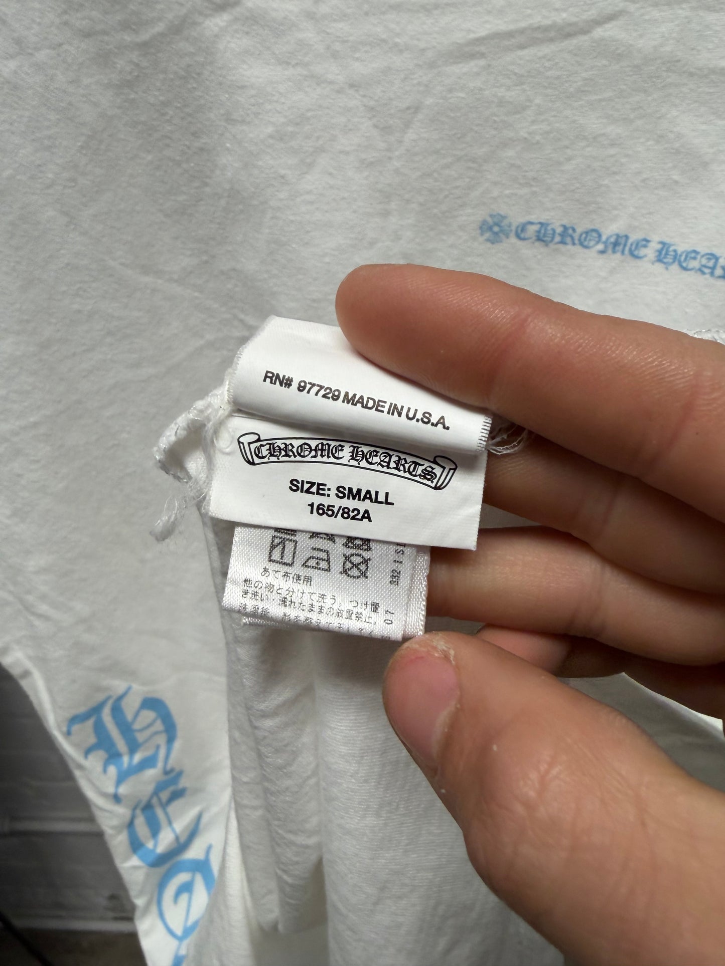 Chrome Hearts Blue/White Scroll Logo T-Shirt