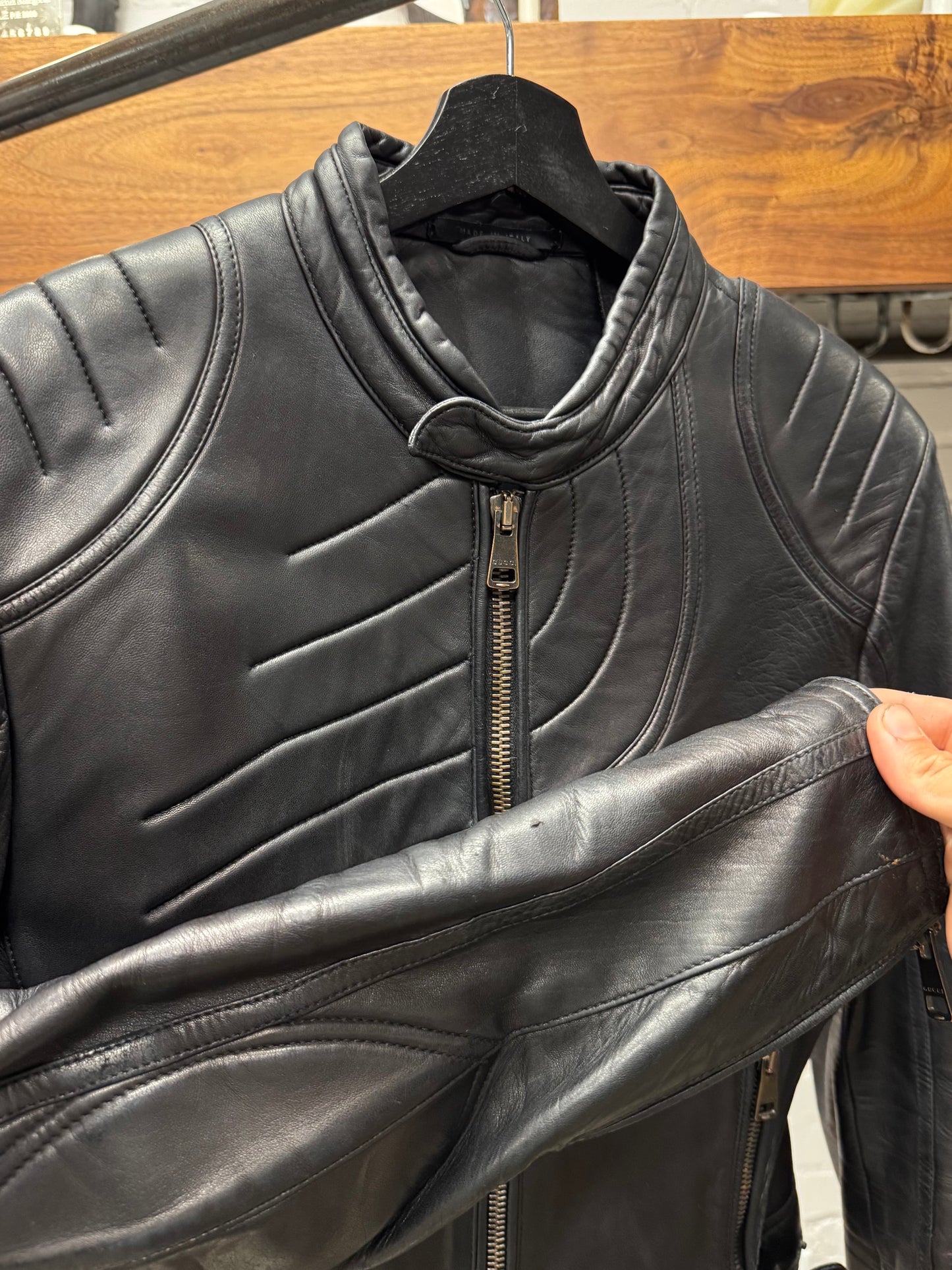 AW2000 Gucci by Tom Ford ‘Spiral Zip’ Lamb Leather Jacket