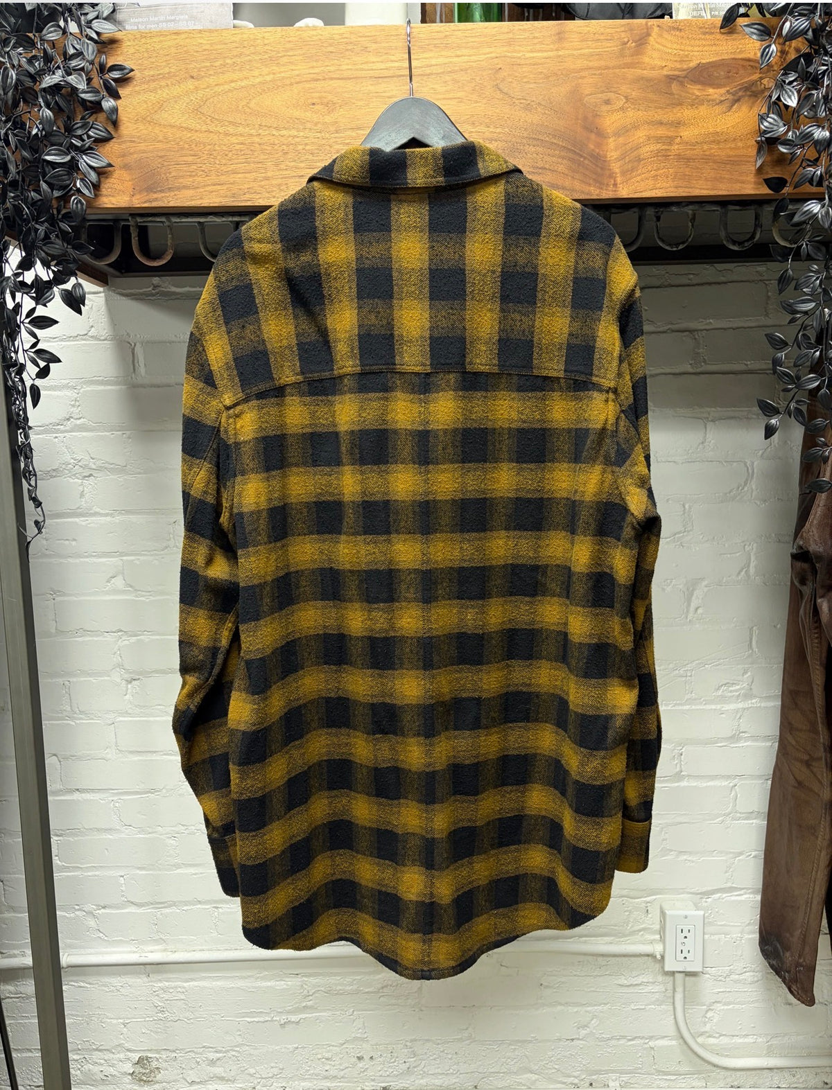 AW2019 Song For The Mute Yellow/Black Shadow Plaid ‘Hunter’ Flannel Shirt