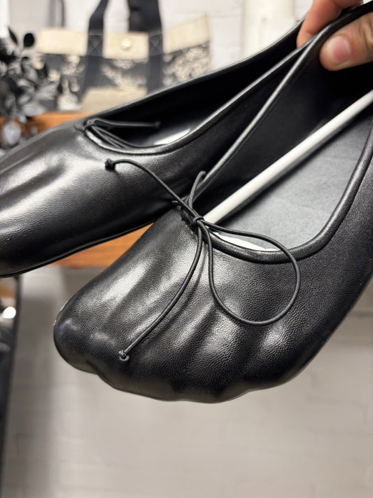 Balenciaga ‘Anatomic Ballerina’ Black Sheepskin Leather Flats