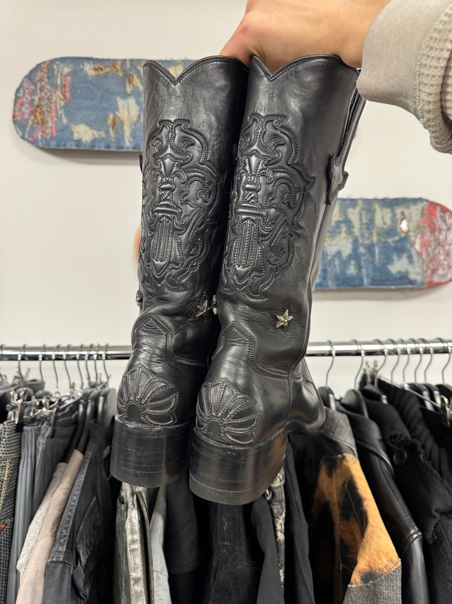 2008 Chrome Hearts Embellished Leather ‘Cowboy’ Boots