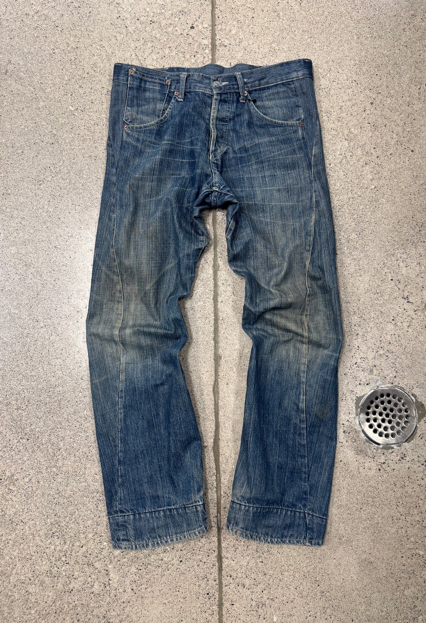 2000s Evisu ‘N02’ Buckle Back Gull Logo Denim