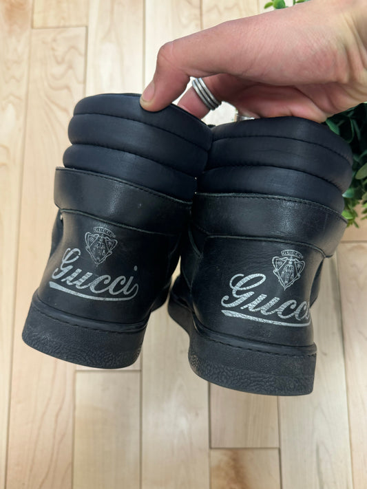 Gucci ‘Hudson’ Black Leather High Top Sneakers