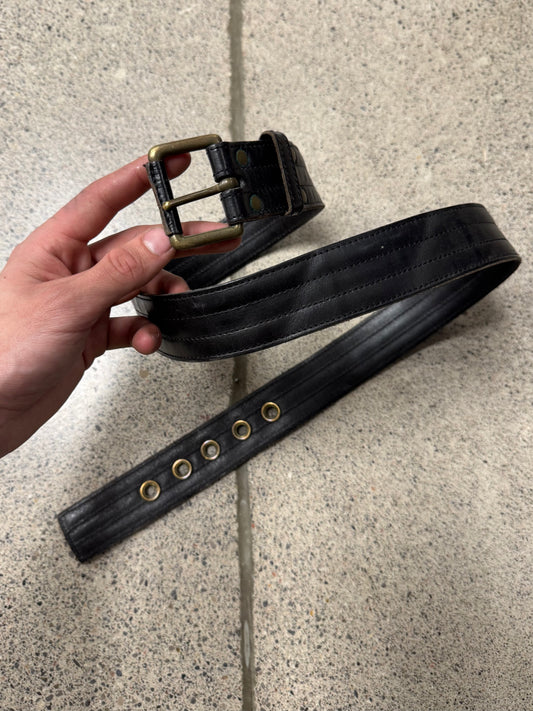 Dries Van Noten Black Calfskin Leather Belt