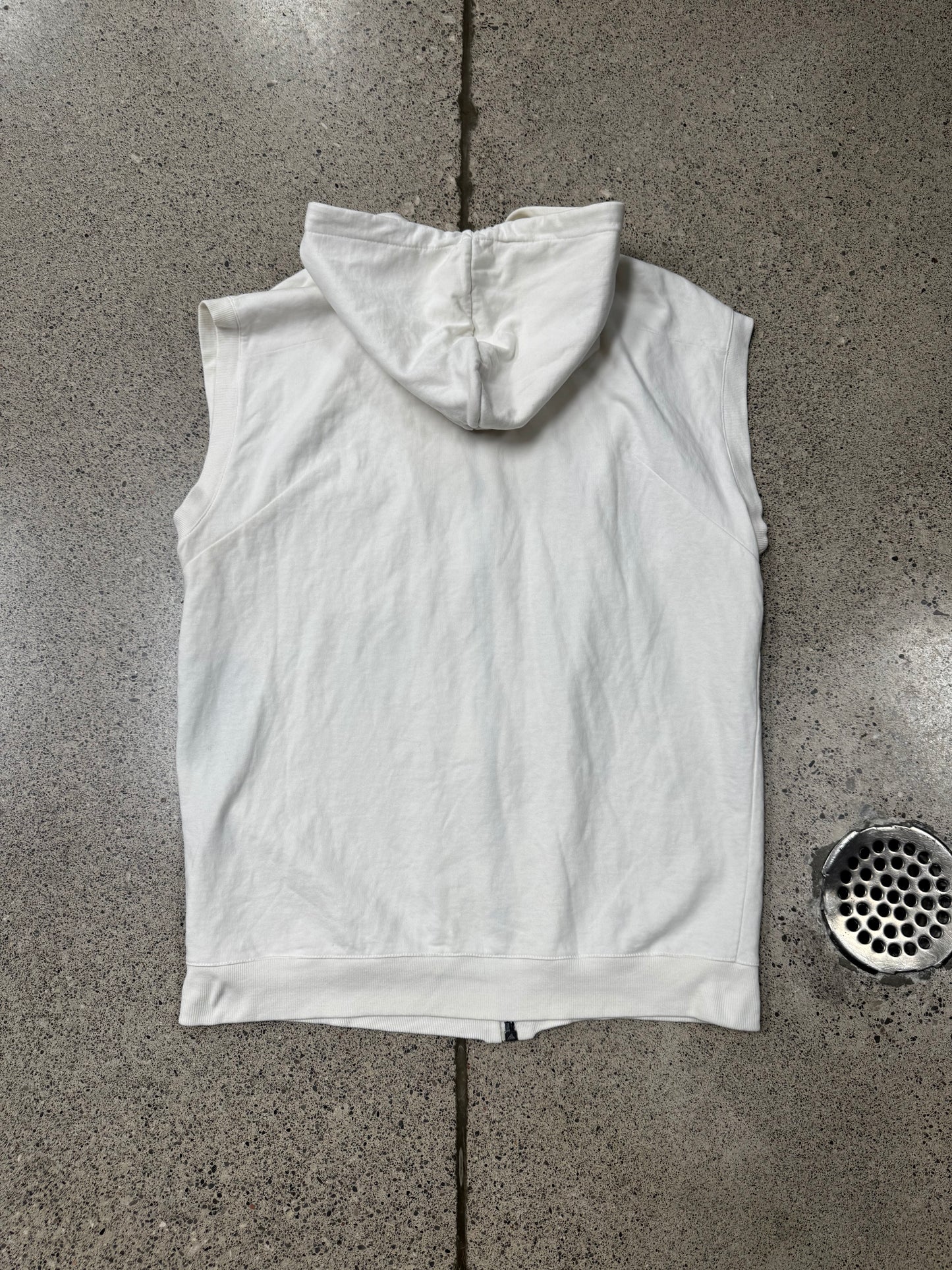 Dior Homme ‘Bee Motif’ White Cutoff Sleeveless Hoodie